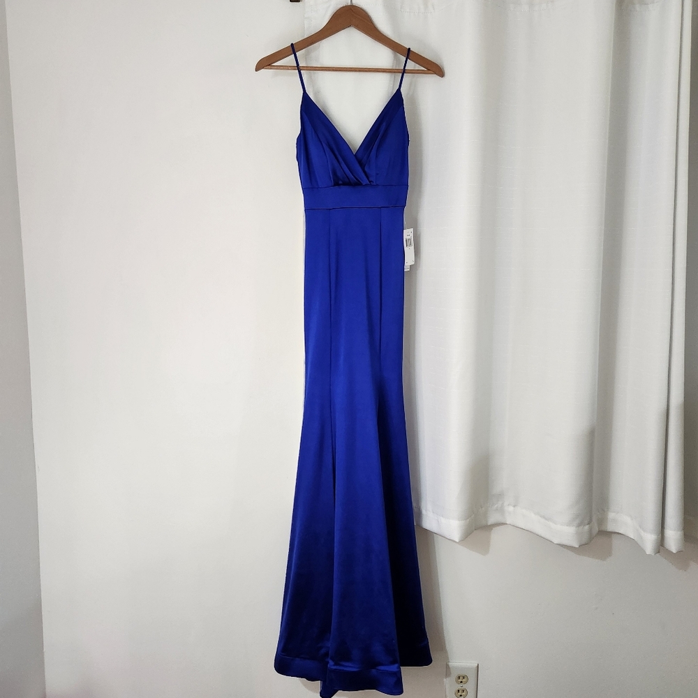 NWT Teeze Me Royal Blue Mermaid Evening Prom Dress Size 1/2